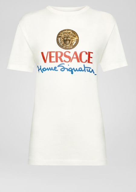 Versace Home Signature Logo T-shirt Dam - 170638KVN